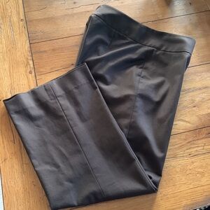 Lafayette 148 Women’s Chocolate Brown Wide Leg Cropped Trouser Pant Size 8